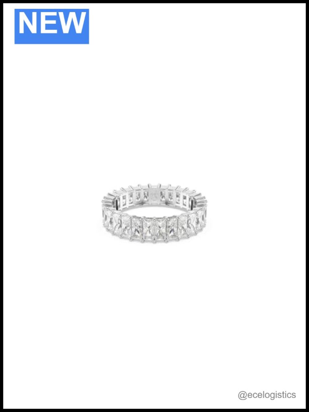 Swarovski Matrix Band Ring Baguette-Cut Zirconia Gold-Tone Plated Size 9